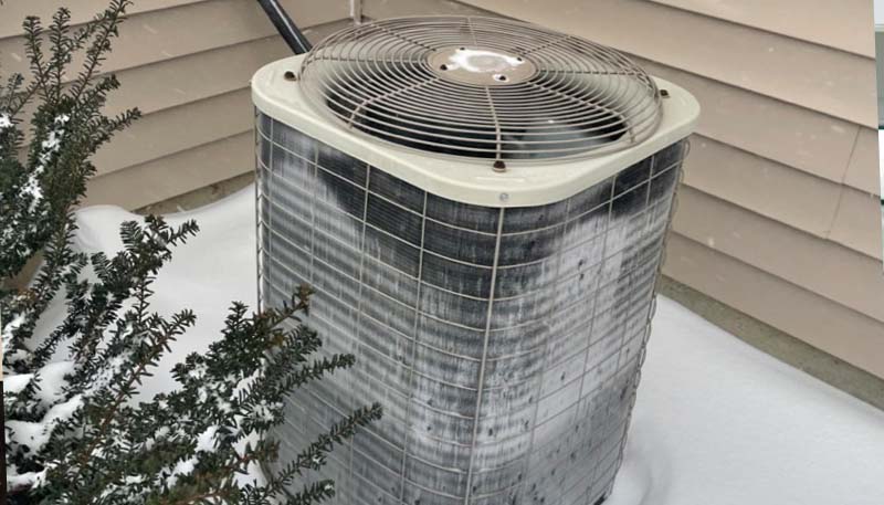 when to replace your hvac, AC unit with snow,