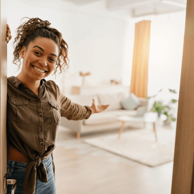 happy black female tenant